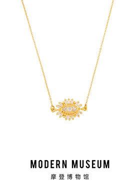 MODERNMUSEUM 恶魔之眼吊坠项链女原创小众设计铜镀金镶锆石项链