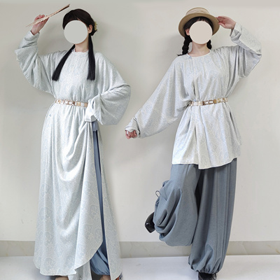 唐制圆领袄灯笼裤天丝秋冬汉服