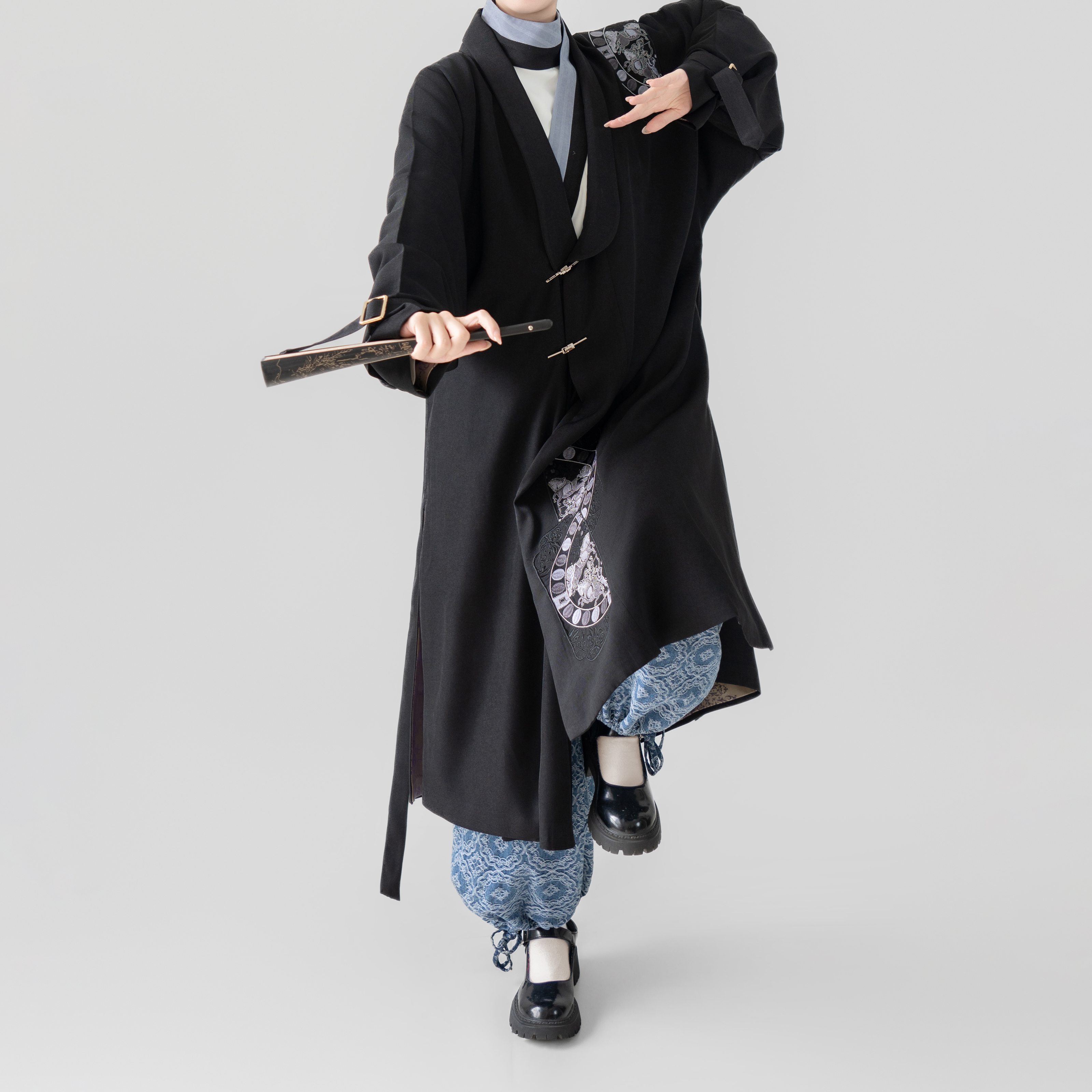 秋冬唐制汉服披袄灯笼裤