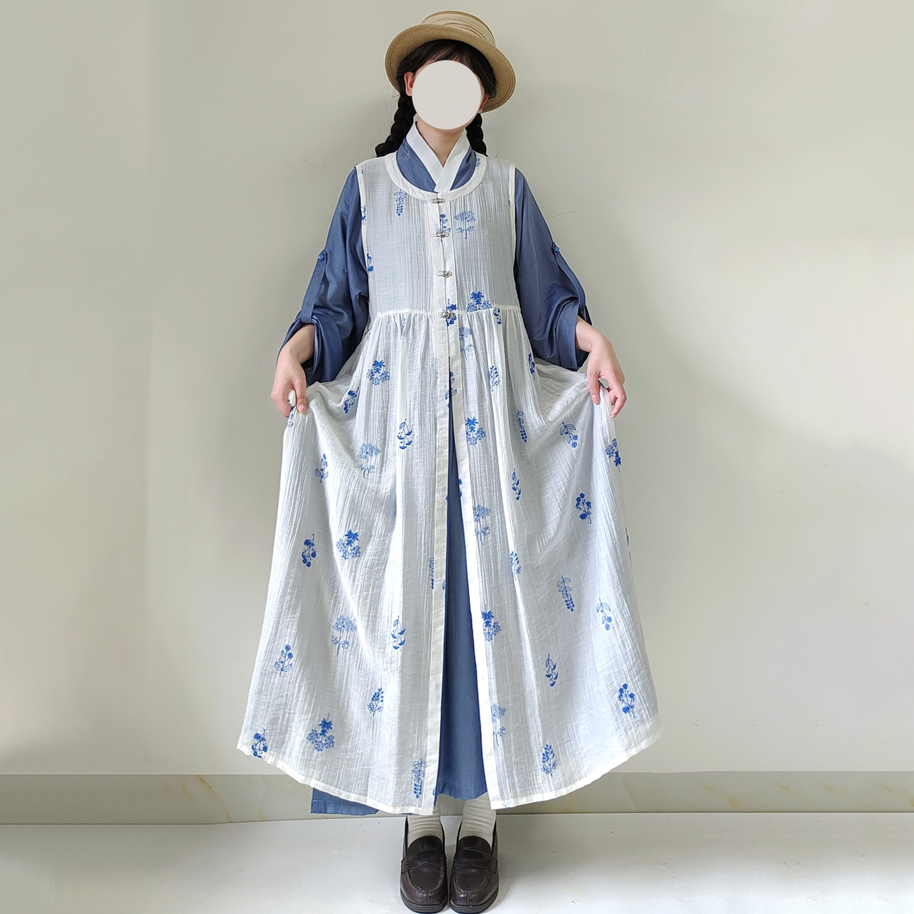 【观止织造｜森树长比甲】明制汉服元素罩裙满绣天丝日常文艺森系图片