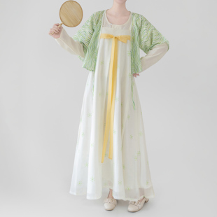 【观止织造｜春草】唐制汉服元素唐背子垂领衫齐胸交窬裙日常文艺