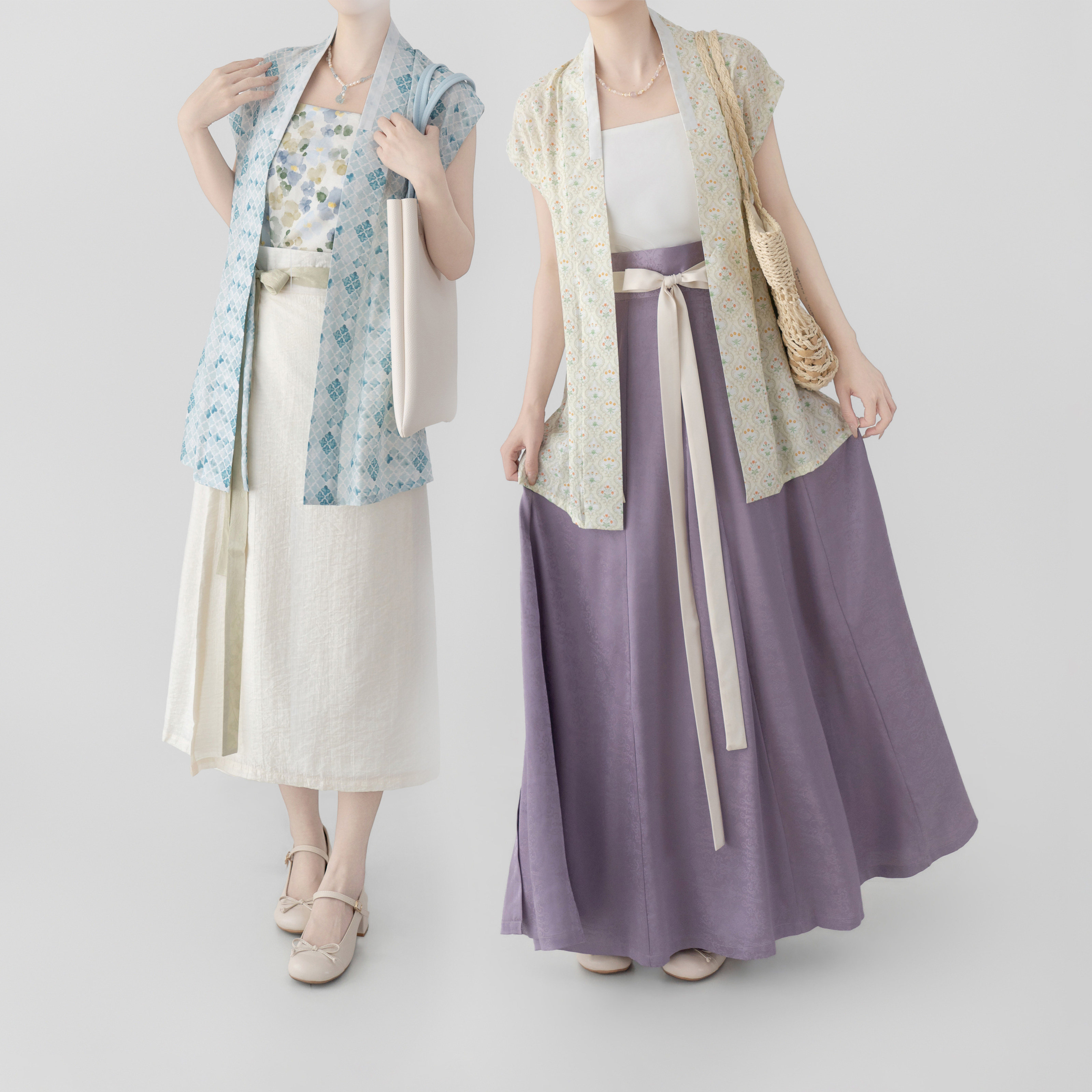 【观止织造｜夏日长】宋制汉服无袖背心人棉印花百搭传统日常春夏