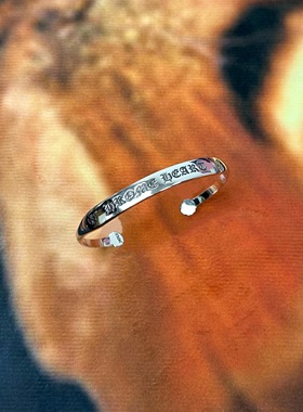 梵文字母手镯泰银做旧不掉色百搭手链