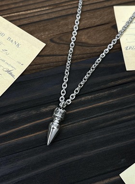 大号子弹长链泰银做旧项链不掉色毛衣链