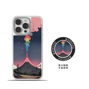 火山彩虹 适用于苹果手机壳17promax磁吸iPhone16新款原创15粉色少女心14文艺13小众ins风12韩式女可爱手机壳