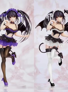 约会大作战 时崎狂三手办 白色紫色小恶魔精灵 景品摆件模型
