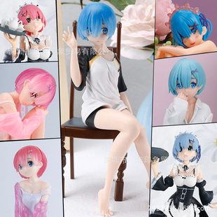 从零开始的异世界cosplay雷姆拉姆蕾姆艾米莉娅手办模型机箱摆件