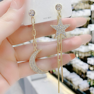 2026新款流苏银耳环925纯银针气质夸张网红ab款耳饰星星月亮耳钉