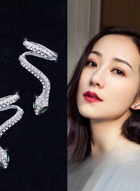 韩雪同款s925纯银耳环2024新款爆款气质耳钉女蛇形耳饰高级感轻奢