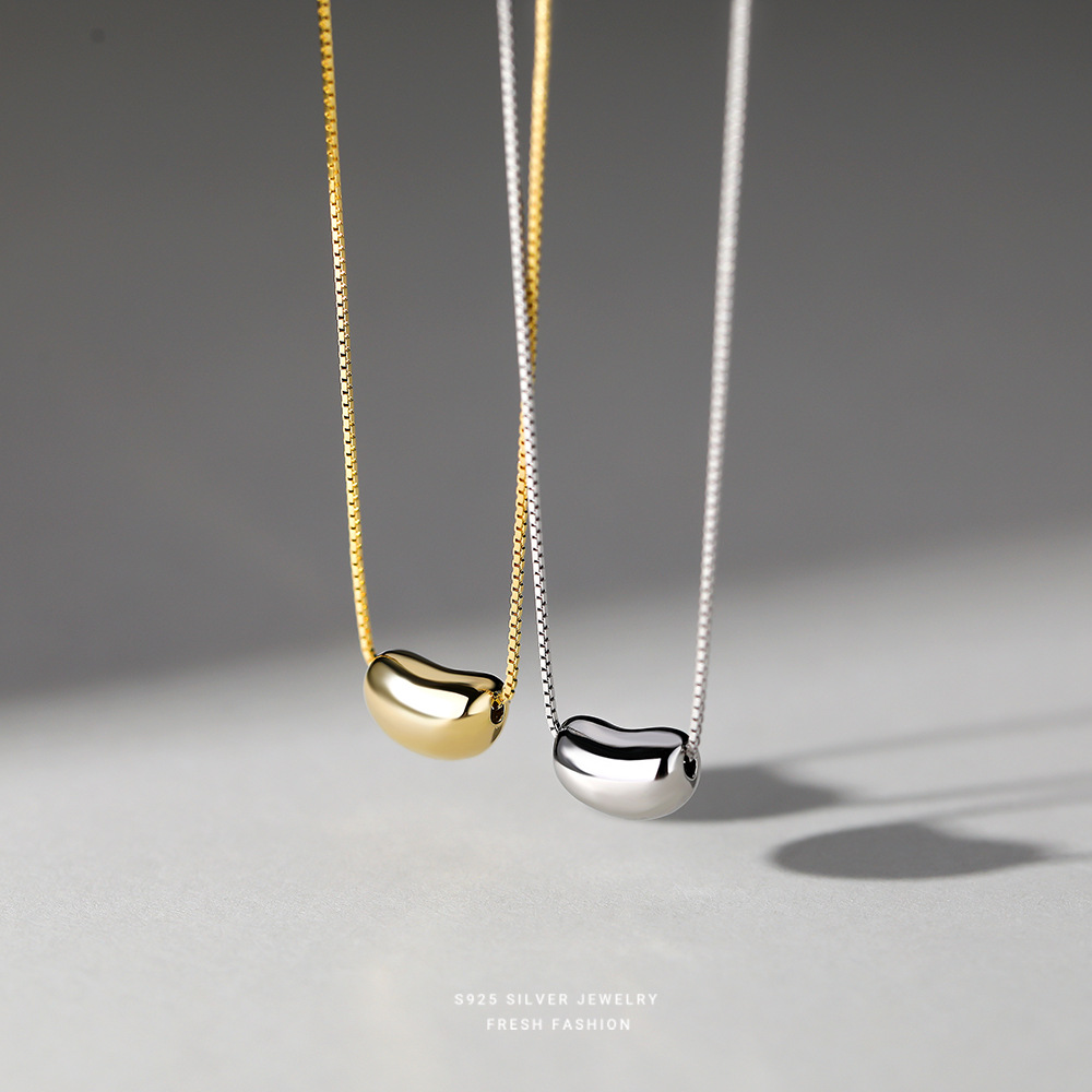 s925纯银豆豆项链女锁骨链