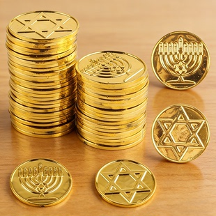 复古海盗金币加勒比主题仿真塑料钱币儿童寻宝藏道具舞台装 饰摆件