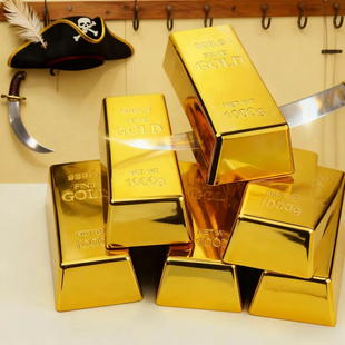 大号仿真电镀塑料金条金砖门档拍摄道具摆件家居装饰品假金块样品
