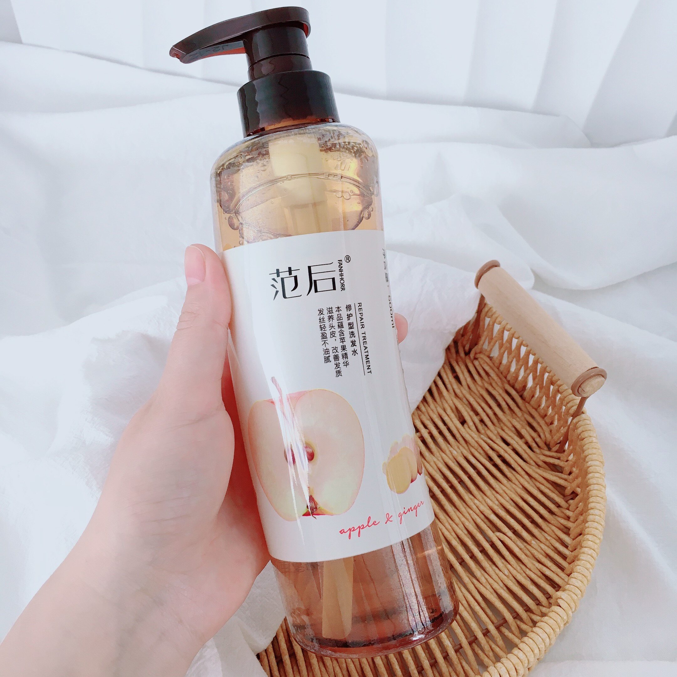 油秃头听劝 低成本养发悟了~范家苹果生姜滋养修护洗发水500ml
