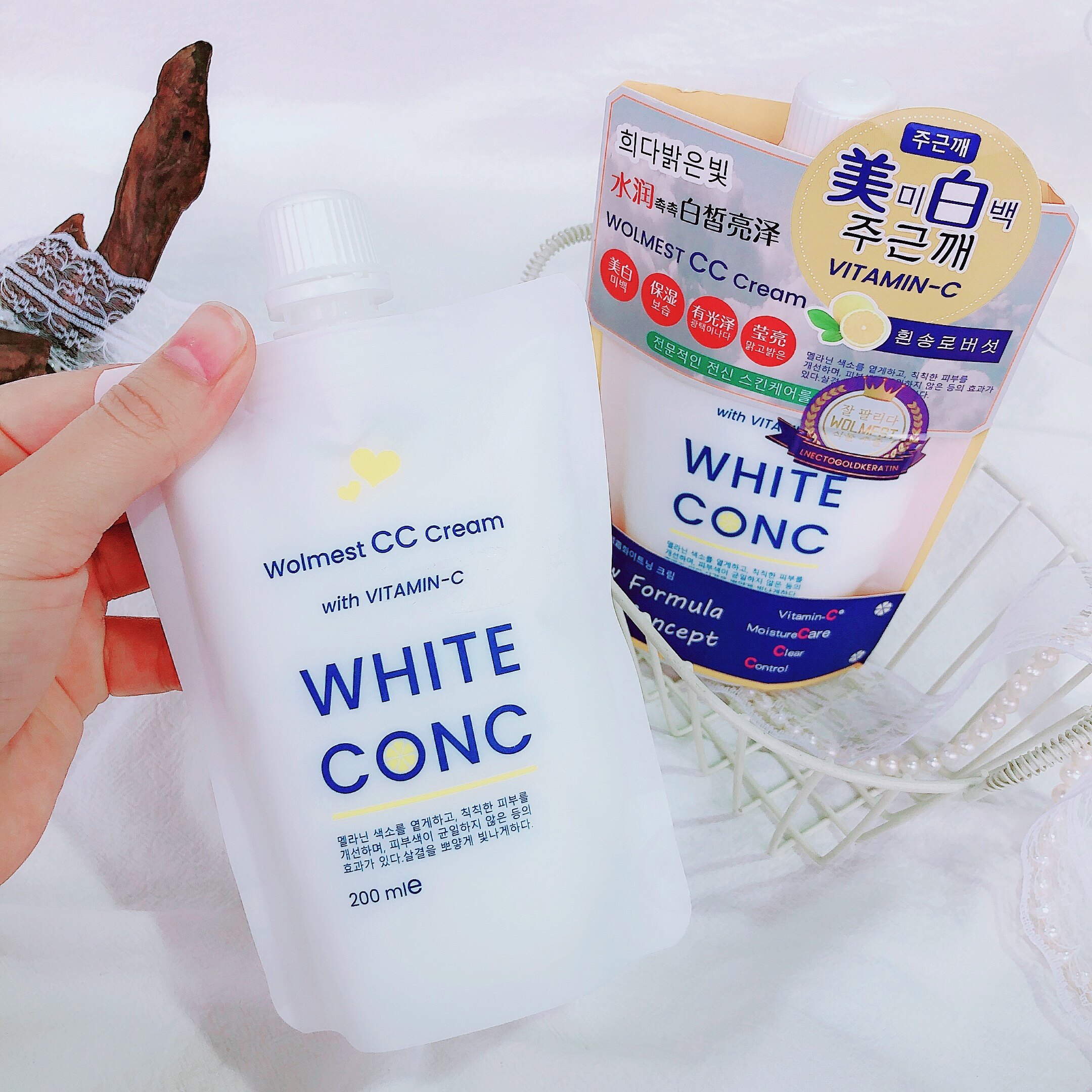 一抹即白 全身可用~WOLMEST美白素颜霜美白身体乳保湿莹亮200ml