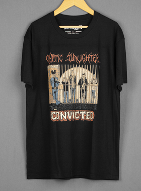 Cryptic Slaughter Convicted美式休闲摇滚金属朋克乐队男短袖T恤