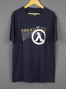 半条命Half-Life CS游戏短袖代码Logo圆领休闲水洗纯棉男T-Shirt