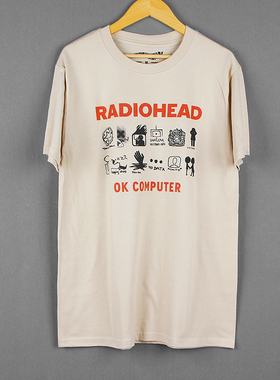 Radiohead OK Computer电台司令摇滚乐队美式短袖纯棉卡通男女T恤