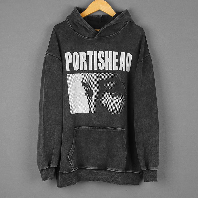 Portishead水洗连帽卫衣帽衫