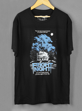天师斗僵尸Fright Night Horror恐怖电影Cult周边水洗短袖男女T恤