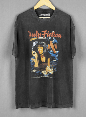 Bad Taste坏品味低俗小说Pulp Fiction昆汀经典电影水洗短袖男T恤