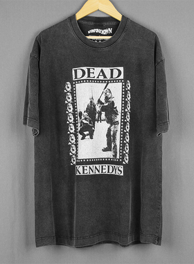 Dead Kennedys死肯尼迪硬核朋克纯棉水洗休闲服复古宽松短袖男T恤