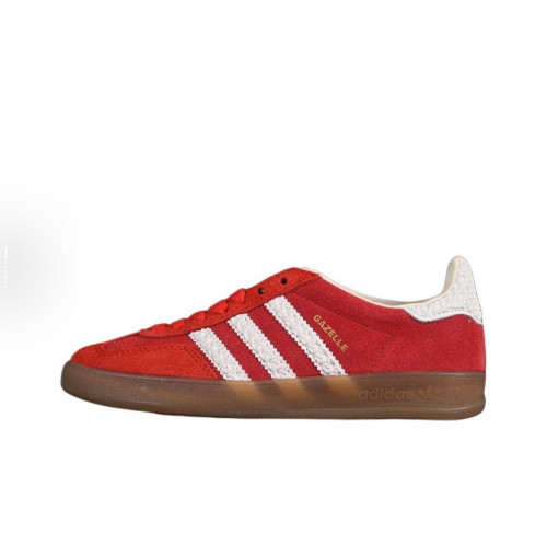 Adidas Originals GAZELLE阿迪达斯德训鞋女红白三叶草板鞋IF1808