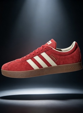 Adidas阿迪达斯 Court Classic白红低帮复古经典T头德训鞋KK3774