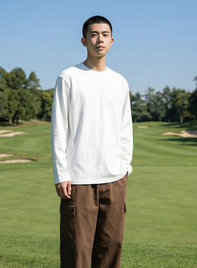 不谈钱只谈元 320g双面加厚德绒圆领保暖打底衫 内搭秋冬长袖T恤