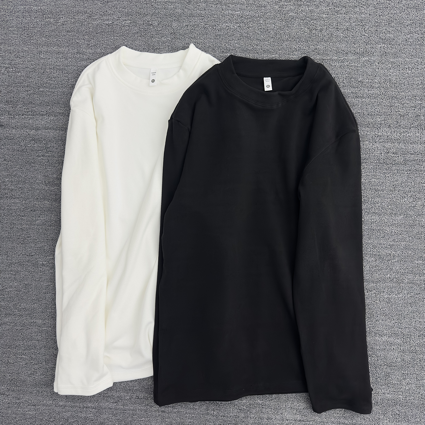 不谈钱只谈元 320g双面加厚德绒圆领保暖打底衫 内搭秋冬长袖T恤