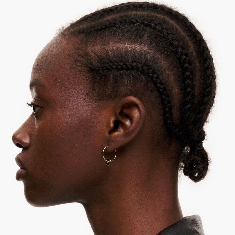 西班牙潮牌先锋时尚小众设计感bimba y lola字母logo金色耳环圈圈