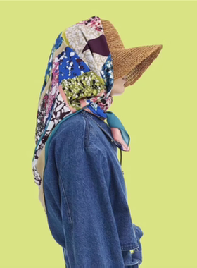 BIMBA Y LOLA 春夏季西班牙潮牌女式款豹纹条纹印花加大围巾丝巾