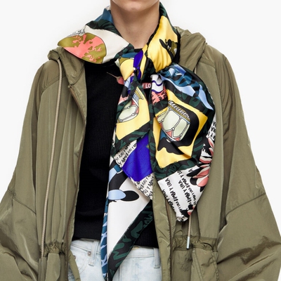 BIMBA春夏印花欧美女动物丝巾