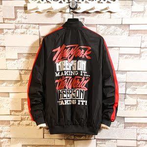 秋冬新款潮白墙风男宽松版情侣OVERSIZE外套印花 JK9905-P90图片