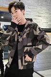春秋新款衣服韩版潮流帅气百搭工装迷彩休闲春装夹克JK609-P75，男装夹克，电商A128