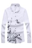 秋冬外贸长袖平铺大码M-5XL修身弹力男衬衫外套活动款C09-P25，男装衬衫，电商A128