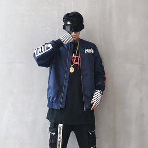 秋冬新款潮欧美街拍男宽松版情侣OVERSIZE外套印花 JK803-P65图片