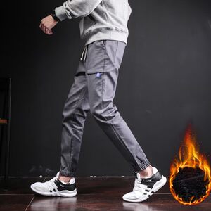 秋冬新款加绒加厚日系大码男士运动休闲裤加绒 K816-P35图片