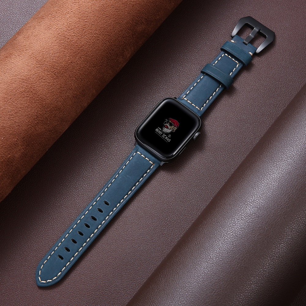 适用applewatchs7真皮表带手表