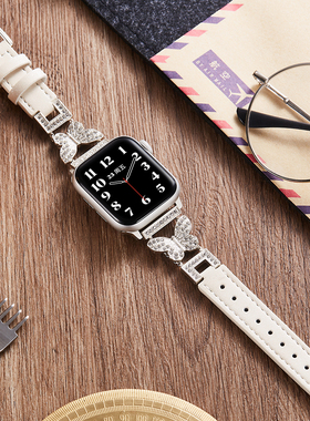 适用Apple Watch Series10/987654表带iwatchSe2苹果手表真皮表带