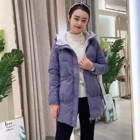 通勤百搭中长款显瘦连帽