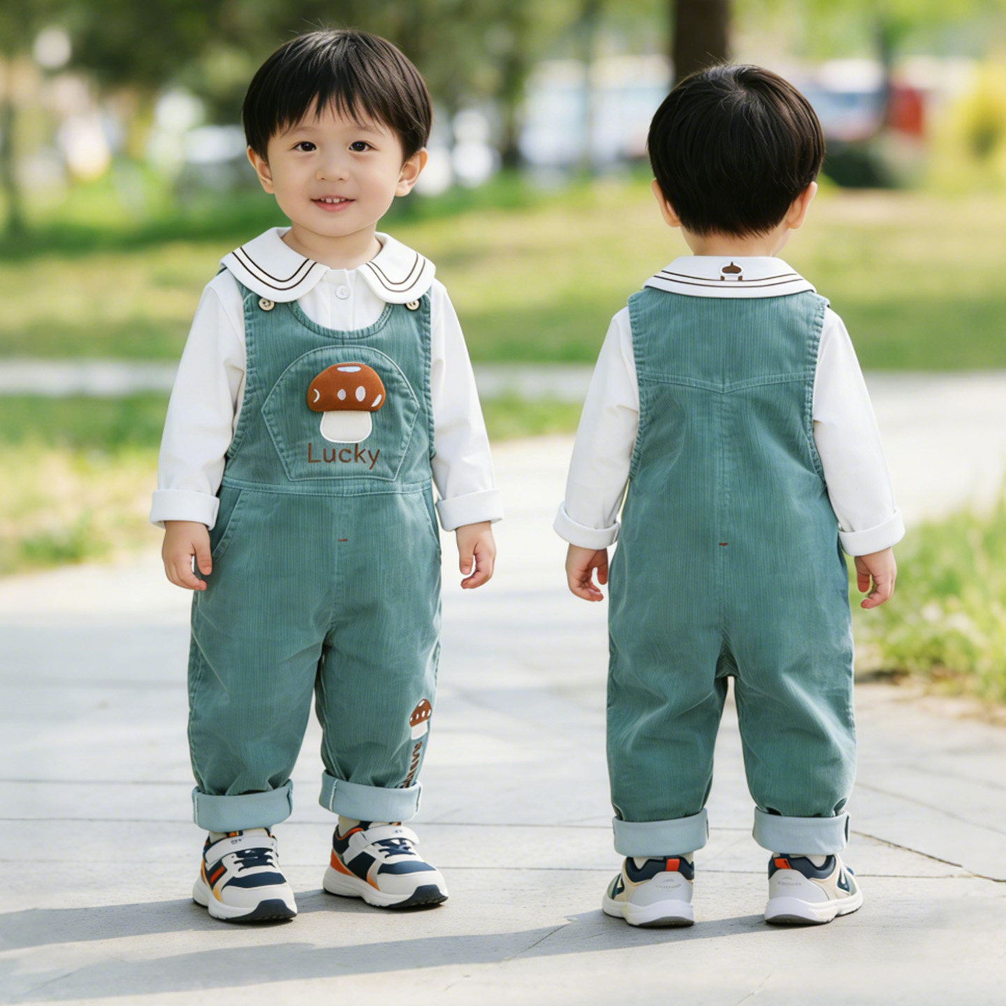 春秋新款宝宝背带裤男女童休闲灯芯绒可开档婴儿韩版休闲纯棉长裤