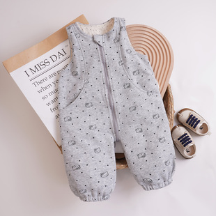 婴幼儿连体裤 双层加厚 女宝宝男童女童2025新连体衣拉链开裆秋冬季