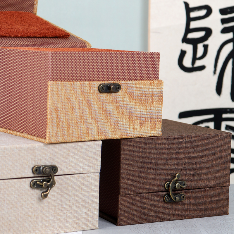 光祖印泥盒锦盒大中小印泥盒子书画篆刻金石绒布锦盒瓷缸印泥盒子