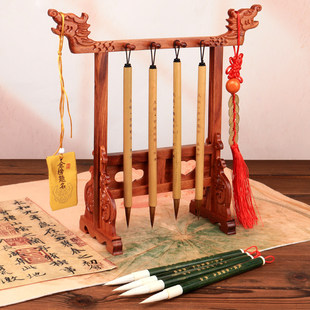 高度29cm文昌毛笔笔架四诗人李白杜甫苏东坡孟浩然学生文昌毛笔助
