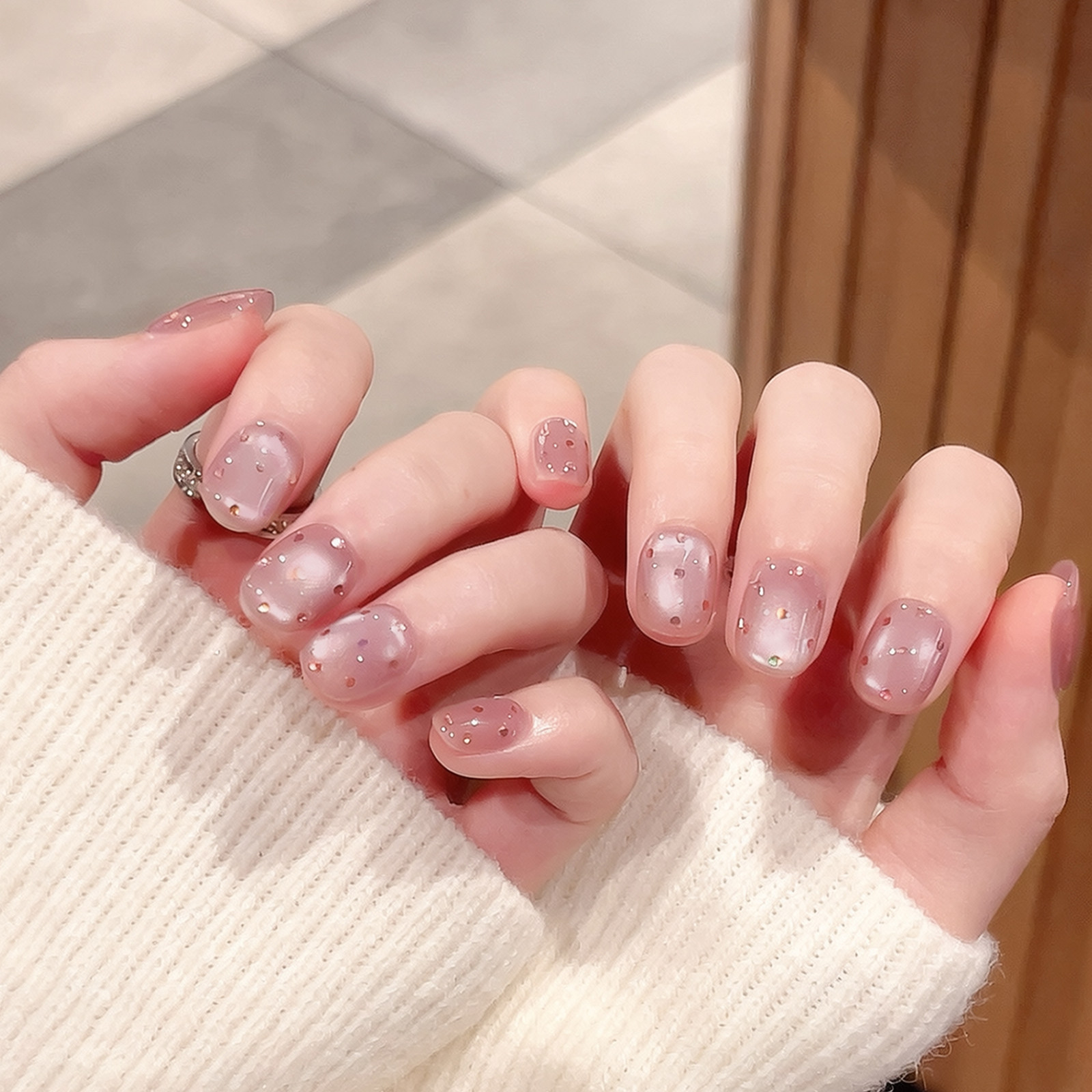 云皙彩色波点猫眼手工美甲短款穿戴甲2026年新款显白豆豆指甲贴片,彩妆/香水/美妆工具,穿戴甲/甲片,淘宝优惠券,粉丝福利购,淘宝优惠卷