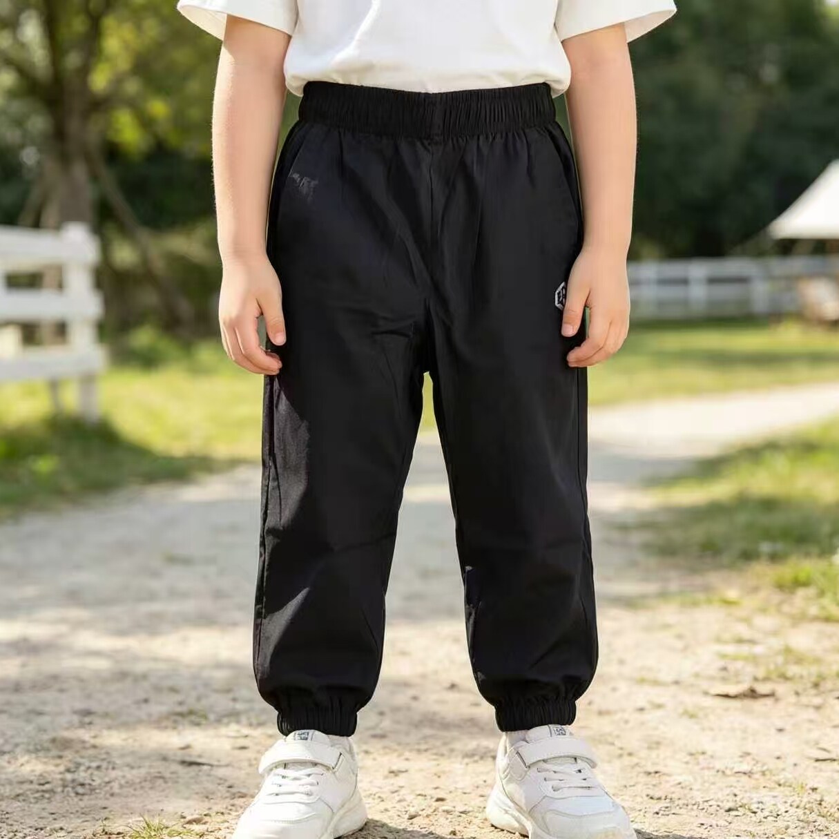 大黄蜂夏季男童梭织九分裤速干透气