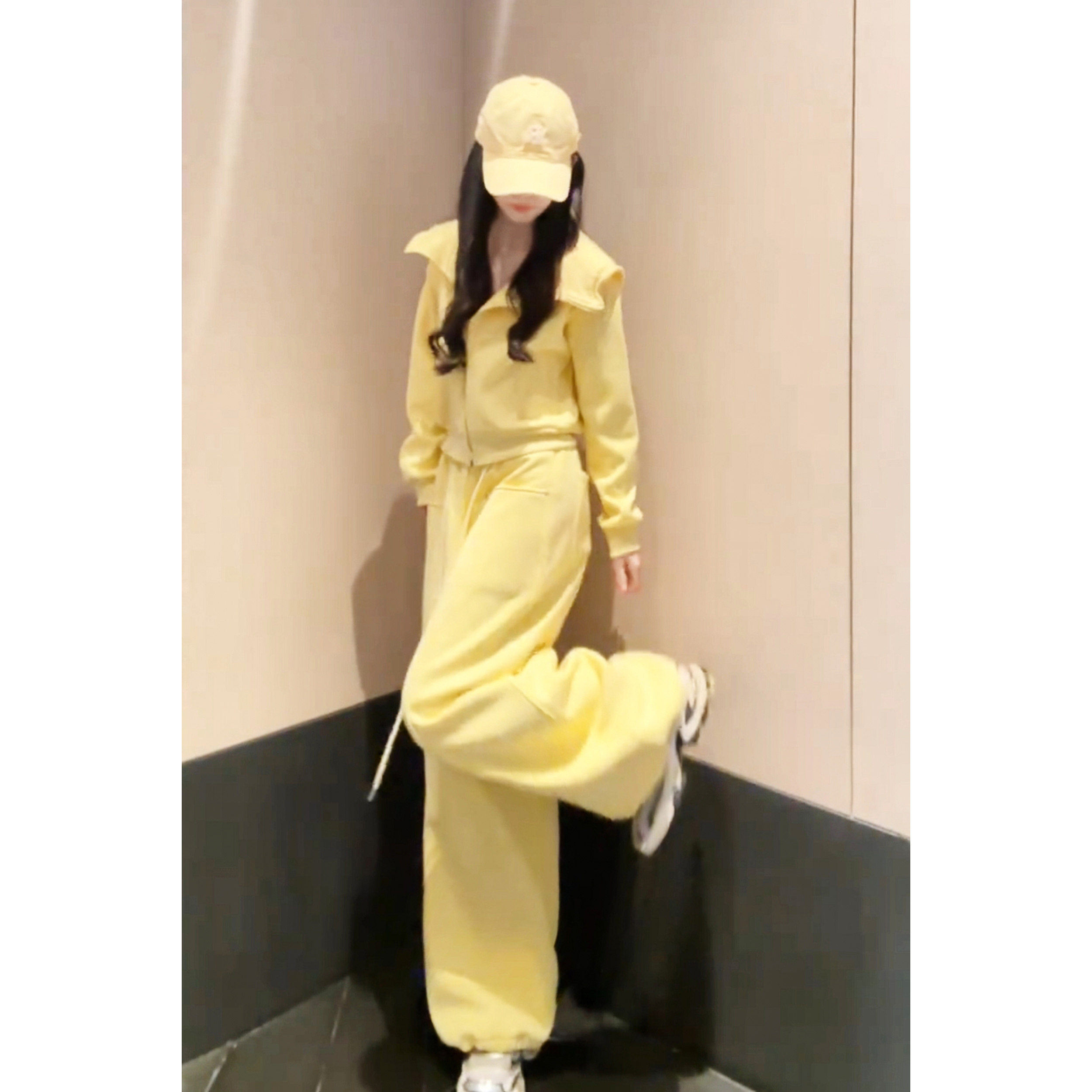 鹅黄色加绒加厚运动套装女冬季2025新款连帽卫衣阔腿裤拉链休闲装,女装/女士精品,休闲运动套装,淘宝优惠券,粉丝福利购,淘宝优惠卷