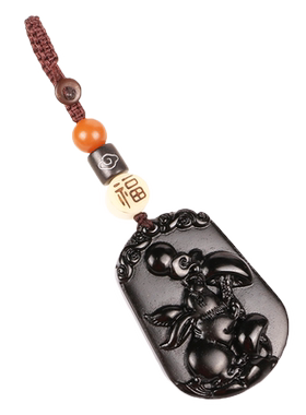 2022虎年生肖属猪吉祥物吉兔送宝玉兔连珠钥匙扣挂件宝杵