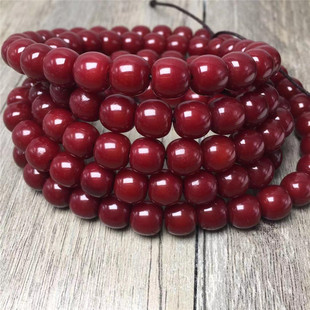 白玉菩提根手串老型桶朱砂供菩提子男女款手链108颗项链念珠佛珠