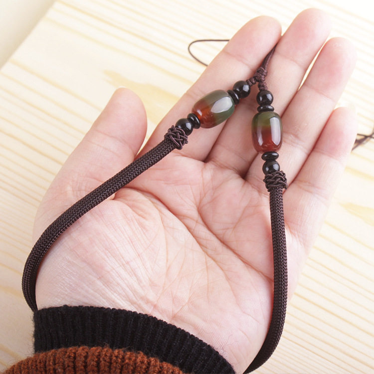5M THICK HANDLE PIECE ROPE HAND-WOVEN TOY CAR KEY LANYARD JADE JADE AGATE BODHI PLAY BRACELET